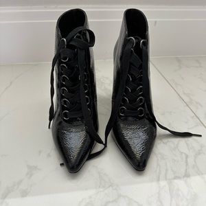 Zara patent leather boots size 6 , worn only once very good condition